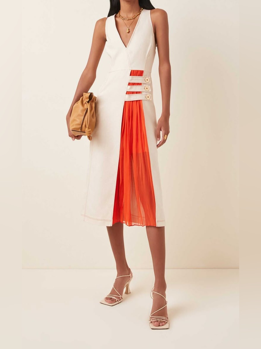 Alexis Colorblock Pattern Long Dress